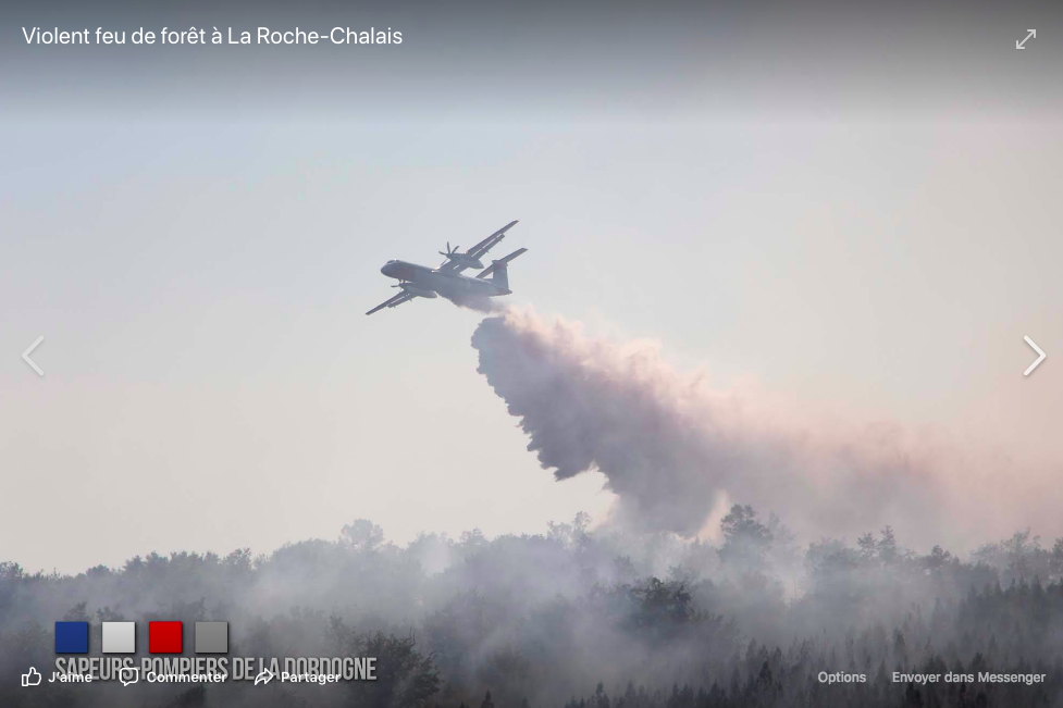 Dixième incendie de forêt depuis 2015 à moins de 13 km du projet éolien de Puymangou, dont 8 ont nécessité l’intervention d’au moins un avion bombardier d’eau